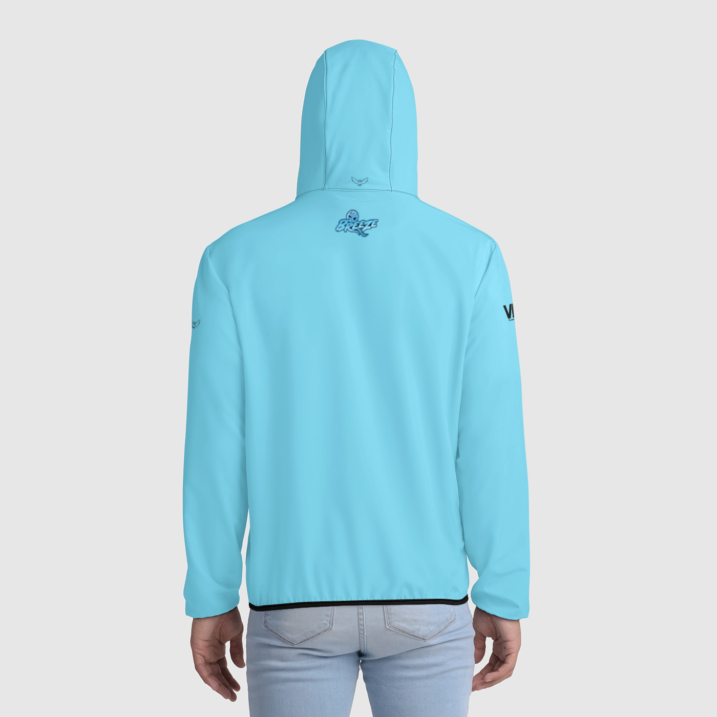 BREEZE Blue Windbreaker Unisex Windbreaker